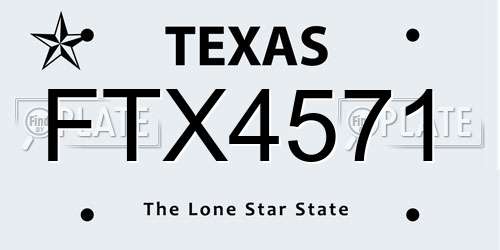 FTX4571 Texas License Plate