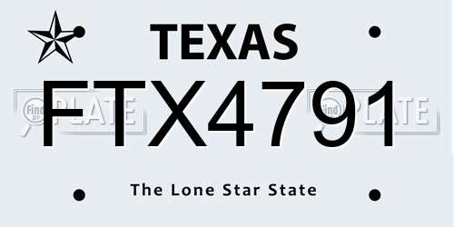 FTX4791 Texas License Plate