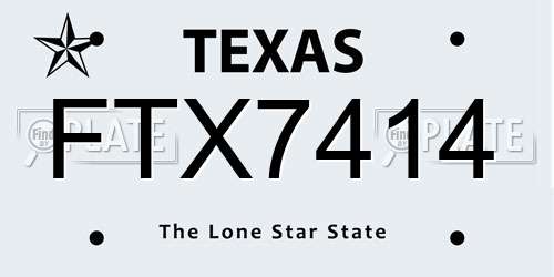 FTX7414 Texas License Plate