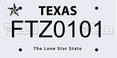 FTZ0101 Texas License Plate