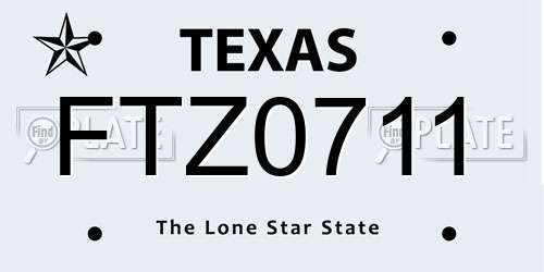 FTZ0711 Texas License Plate
