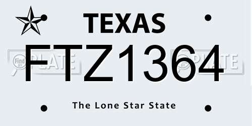 FTZ1364 Texas License Plate