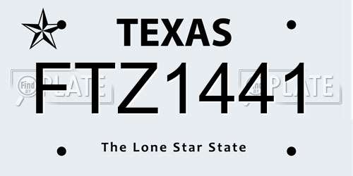 FTZ1441 Texas License Plate