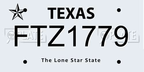 FTZ1779 Texas License Plate