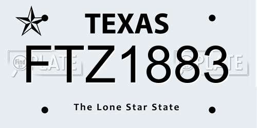 FTZ1883 Texas License Plate