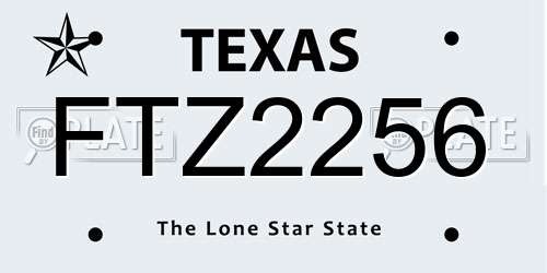 FTZ2256 Texas License Plate