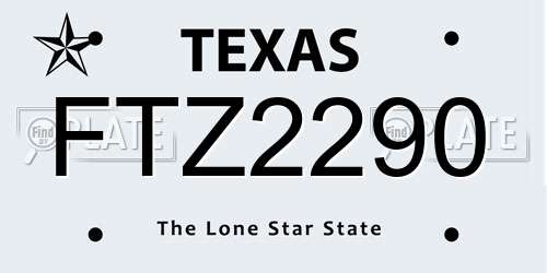 FTZ2290 Texas License Plate