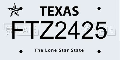 FTZ2425 Texas License Plate