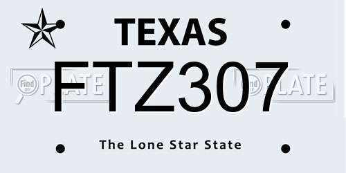 FTZ307 Texas License Plate