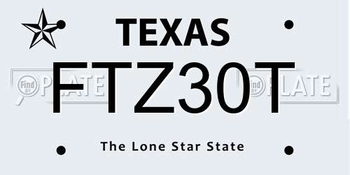 FTZ30T Texas License Plate