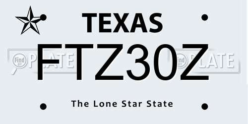 FTZ30Z Texas License Plate