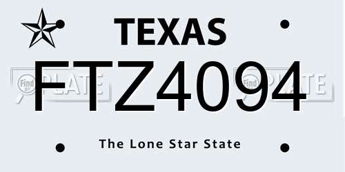FTZ4094 Texas License Plate