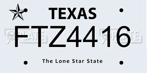 FTZ4416 Texas License Plate