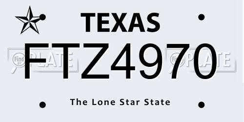 FTZ4970 Texas License Plate
