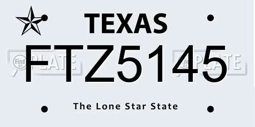 FTZ5145 Texas License Plate