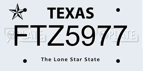 FTZ5977 Texas License Plate