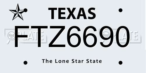 FTZ6690 Texas License Plate