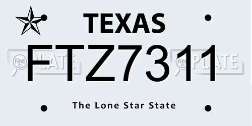 FTZ7311 Texas License Plate