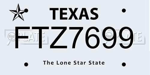 FTZ7699 Texas License Plate