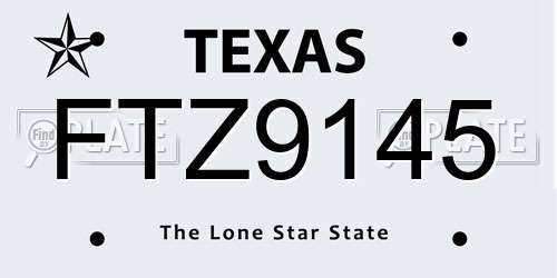 FTZ9145 Texas License Plate
