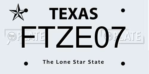 FTZE07 Texas License Plate