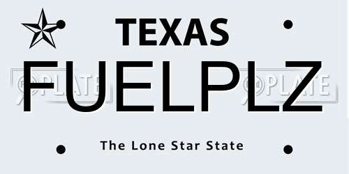 FUELPLZ Texas License Plate