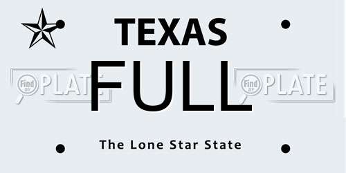 FULL Texas License Plate