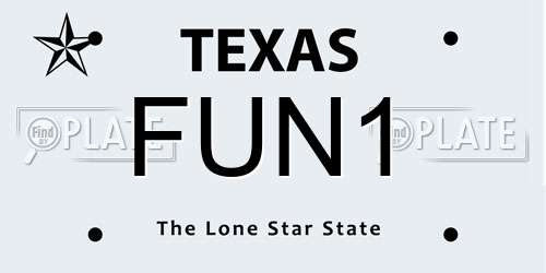 FUN1 Texas License Plate