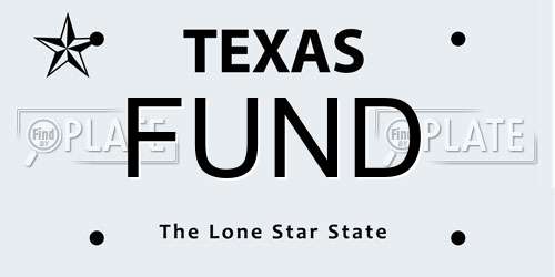 FUND Texas License Plate