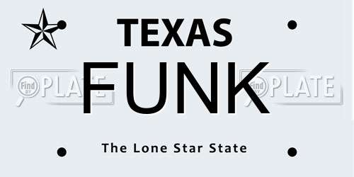 FUNK Texas License Plate