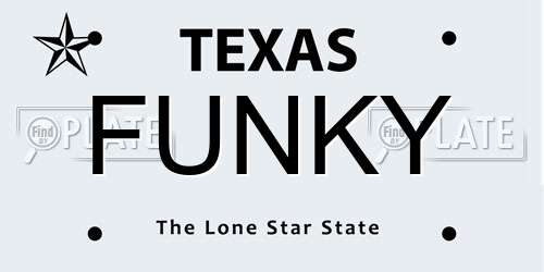 FUNKY Texas License Plate