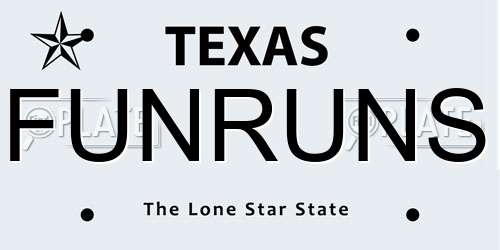 FUNRUNS Texas License Plate