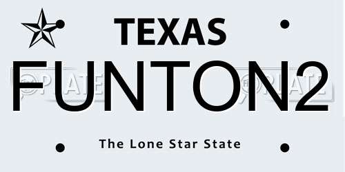 FUNTON2 Texas License Plate