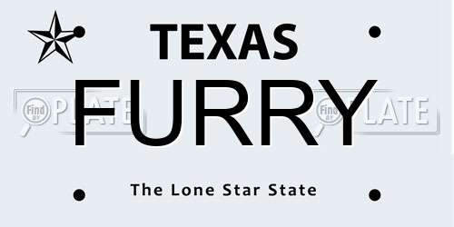FURRY Texas License Plate