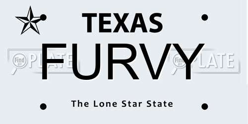 FURVY Texas License Plate