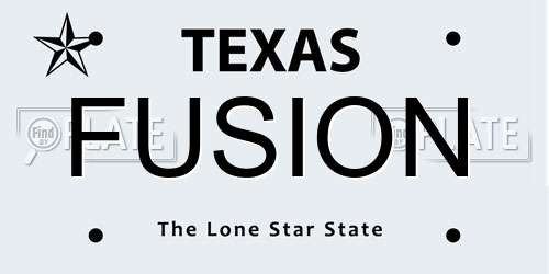 FUSION Texas License Plate