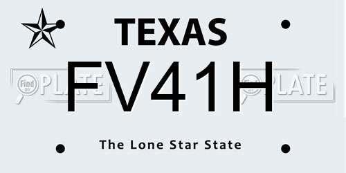 FV41H Texas License Plate