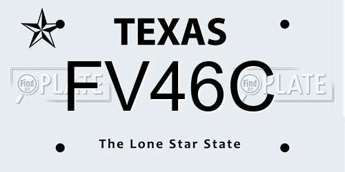 FV46C Texas License Plate