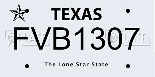 FVB1307 Texas License Plate