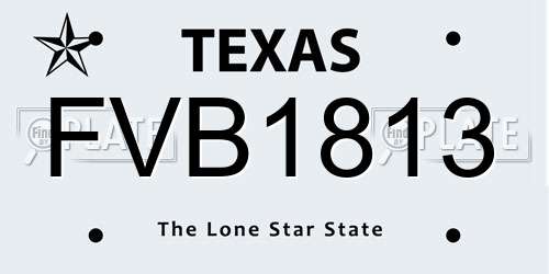 FVB1813 Texas License Plate