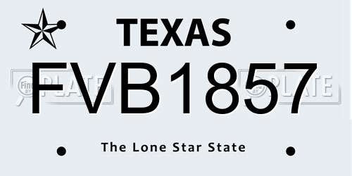 FVB1857 Texas License Plate
