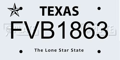 FVB1863 Texas License Plate