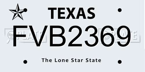 FVB2369 Texas License Plate