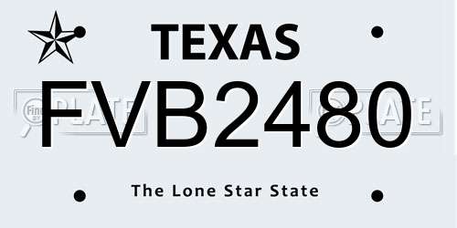 FVB2480 Texas License Plate