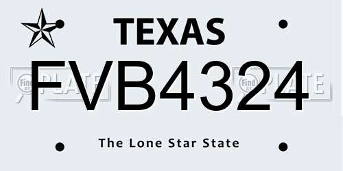 FVB4324 Texas License Plate