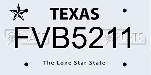 FVB5211 Texas License Plate
