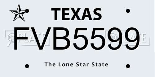 FVB5599 Texas License Plate