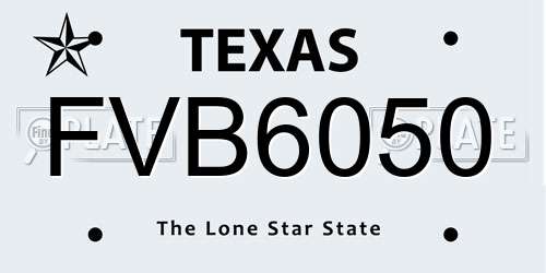 FVB6050 Texas License Plate