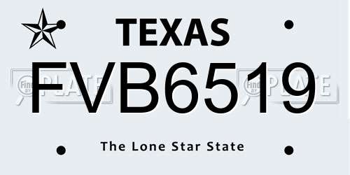 FVB6519 Texas License Plate