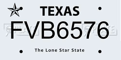 FVB6576 Texas License Plate
